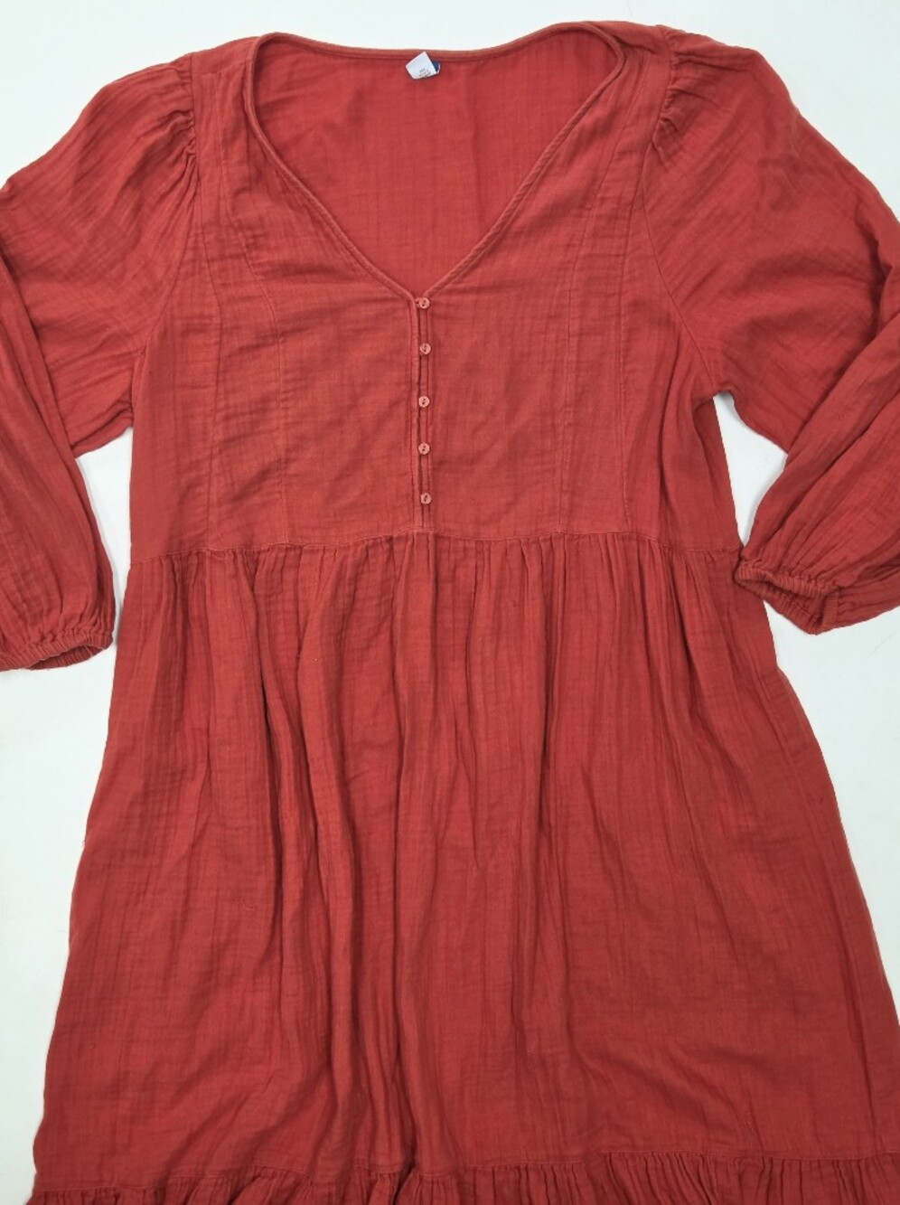 Old Navy 100% Cotton All-Day Maxi tiered Swing Dress teracotta sz XL - Picture 3 of 8